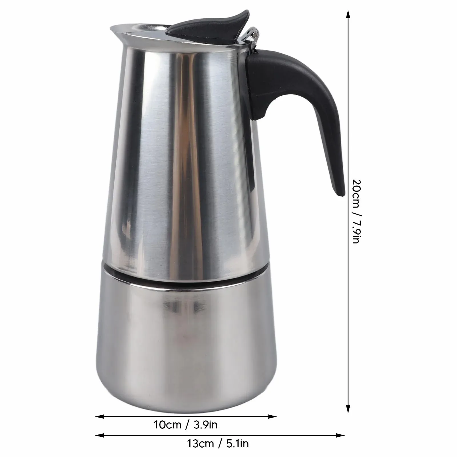 Кавник Moka 300 мл з нержавіючої сталі для дому, подорожей, кемпінгу, фото №9