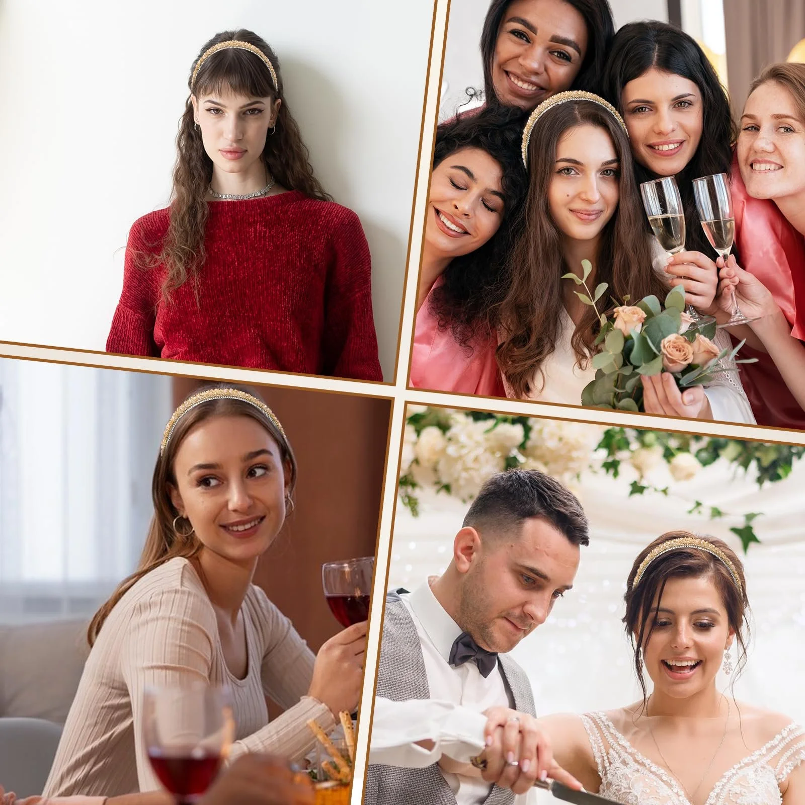 Обруч Блестящий для женщин со стразами, фото №6