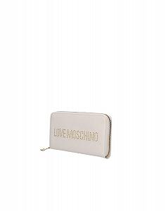 Кошелек Love Moschino Черный с золотистым логотипом synthetic.ua - Фото 1