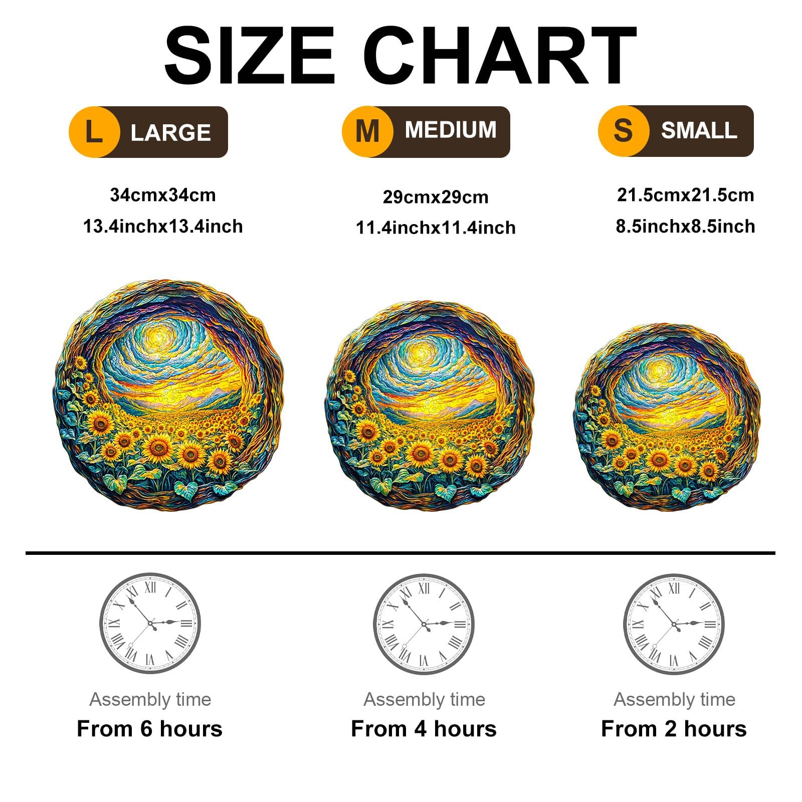 Дерев'яний пазл Sunlit Fields 300 елементів 34 x 34 см, фото №1