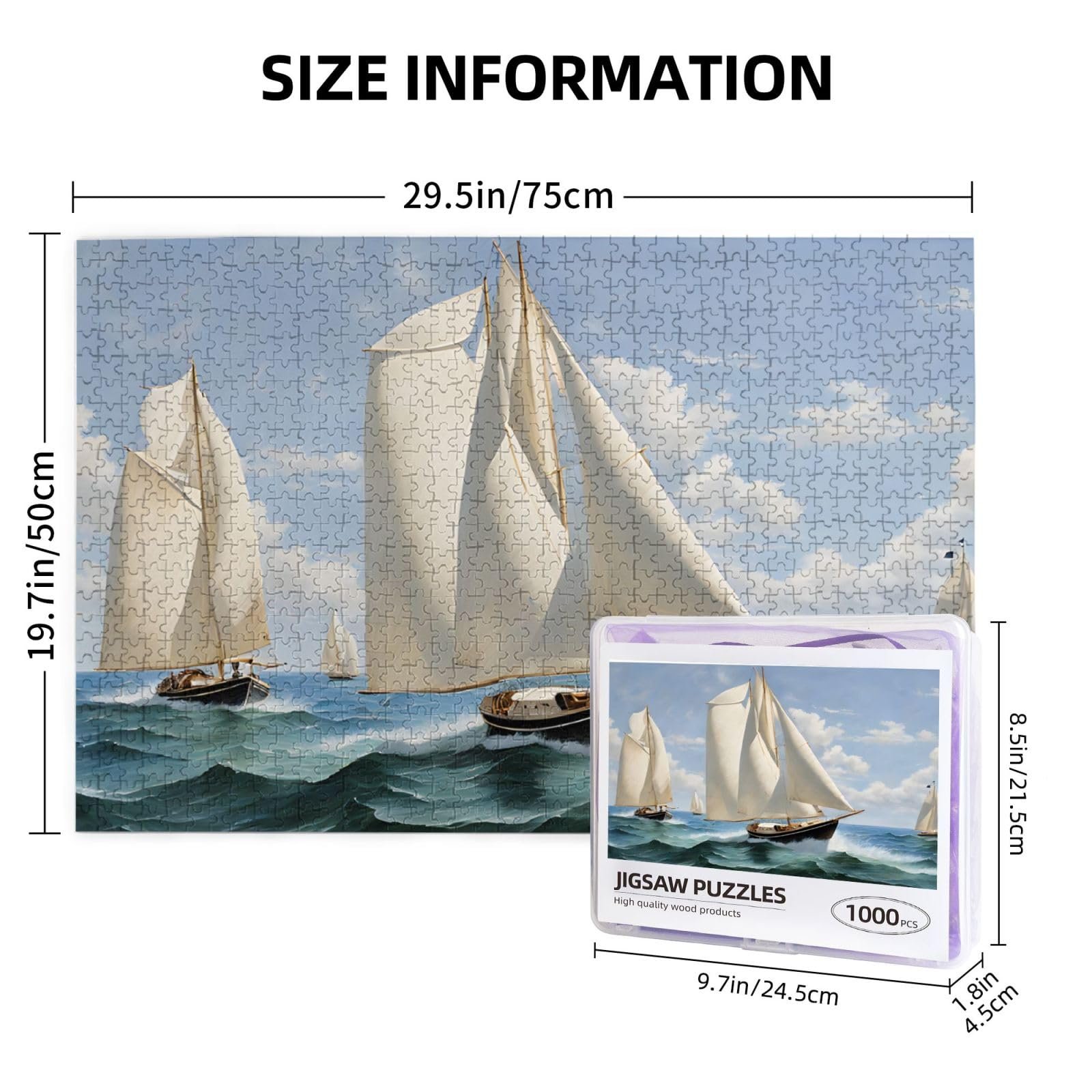 Деревянный пазл Sailboat Ship Landscape 1000 деталей 70 x 50 см, фото №3