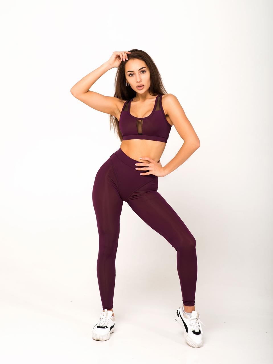 Спортивные лосины бордо NV Devon Rex, фото №5