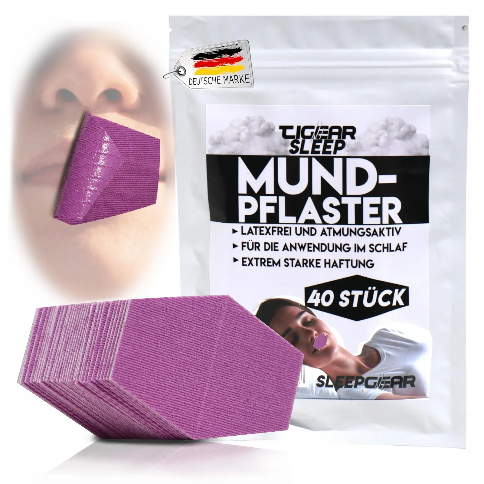 Пластыри для рта TIGEAR Sleep, 40 шт., фото №1