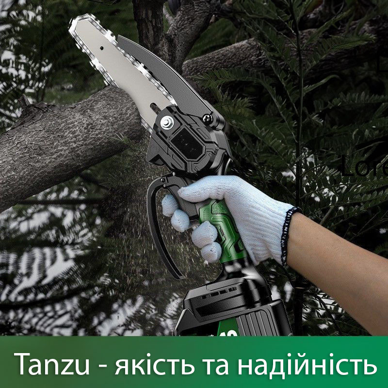 Аккумуляторная цепная пила Tanzu Шина 4 дюйма 1 аккумулятор 2 цепи, фото №5