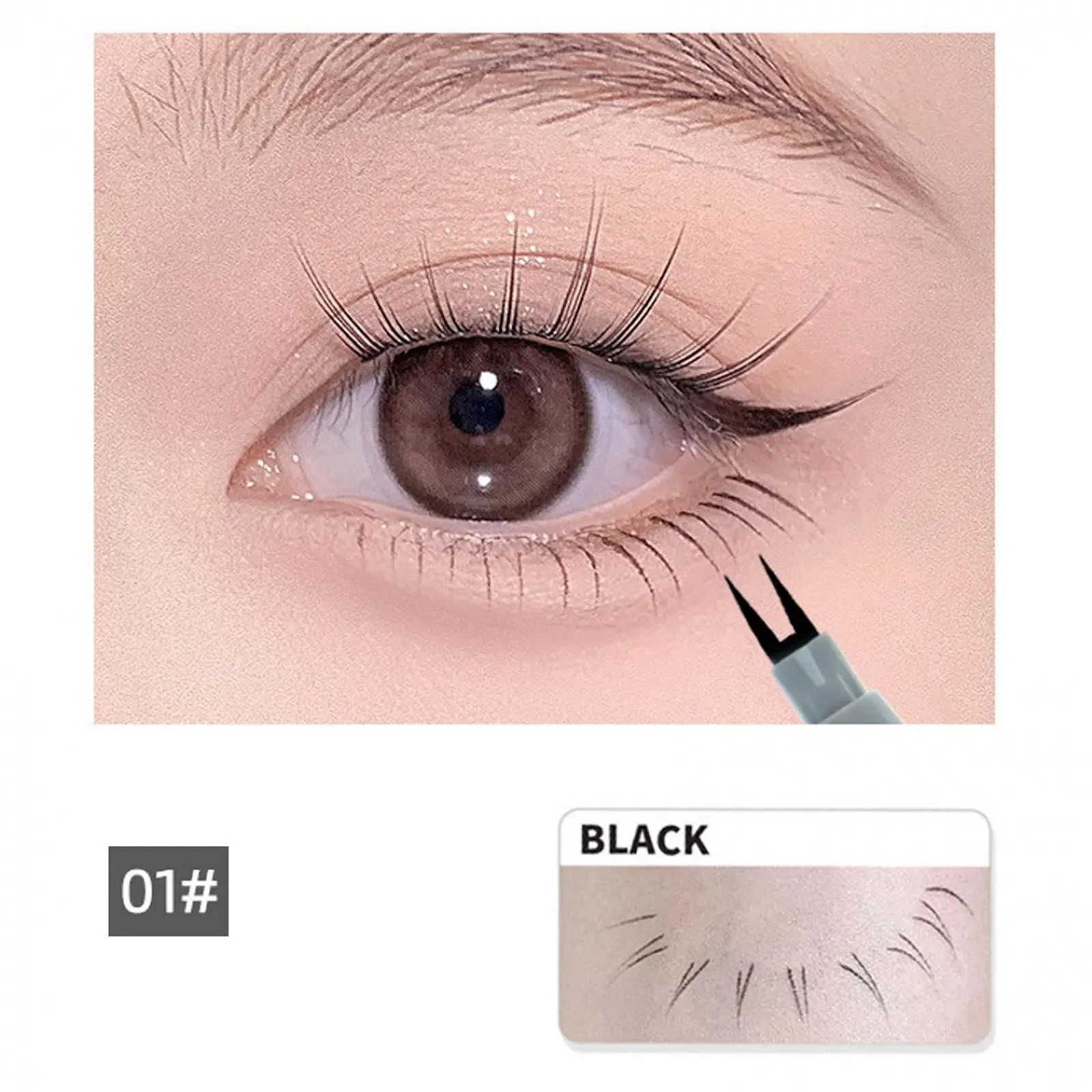Підводка для очей 3D Waterproof Double Pointed Lower Eyelash Pen Чорний + Коричневий, фото №2 Підводка для очей 3D Waterproof Double Pointed Lower Eyelash Pen Чорний + Коричневий, фото №2