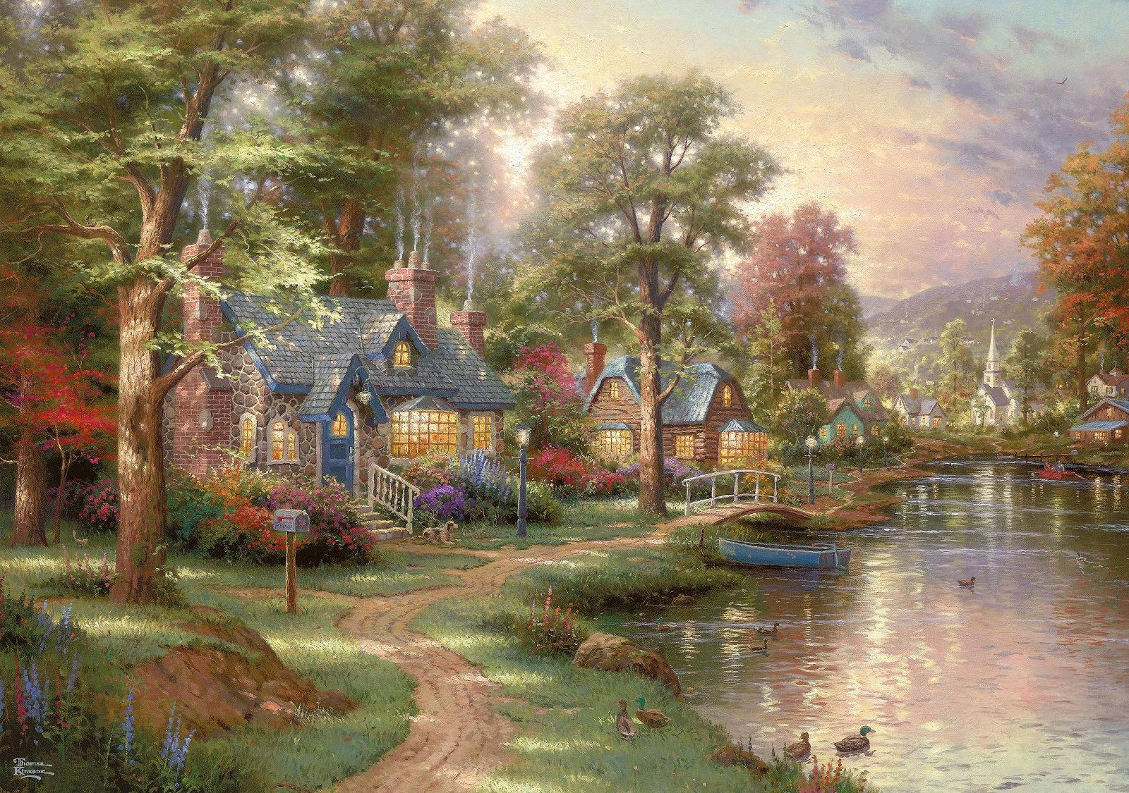 Пазл Schmidt Spiele Thomas Kinkade 57452 At the Lake 1500 элементов цветной, фото №2