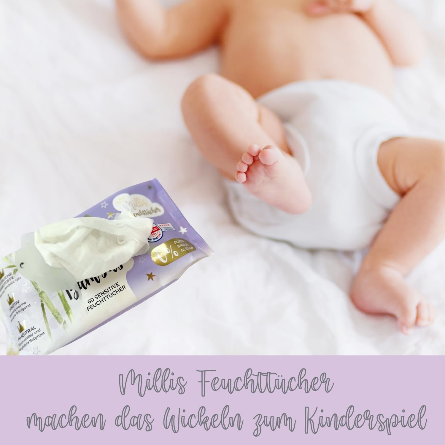 Влажные салфетки Millis Bamboo Baby Sensitive для чувствительной кожи - 5 x 60 штук, фото №9