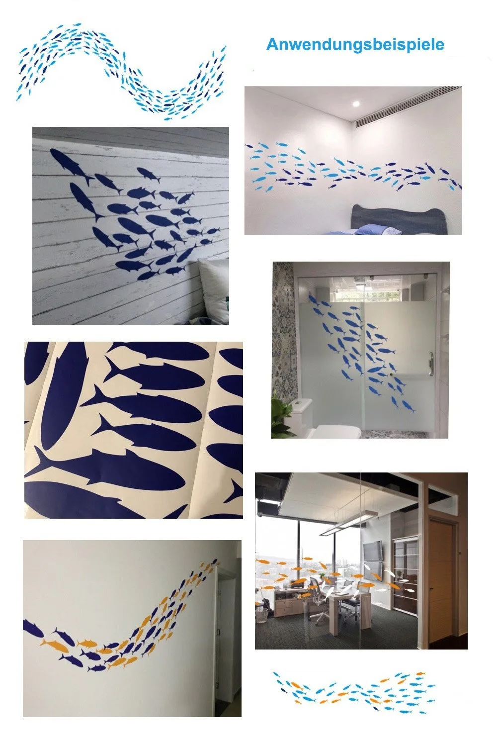 Наклейка на стіну WandSticker4U Fish Темно-синя, фото №6 Наклейка на стіну WandSticker4U Fish Темно-синя, фото №6