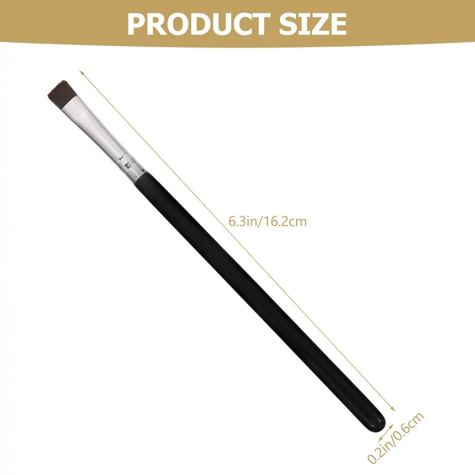 Набір пензлів для підводки очей Beavorty, 6 шт, з пласким пензлем для брів, дерев'яною ручкою, фото №4