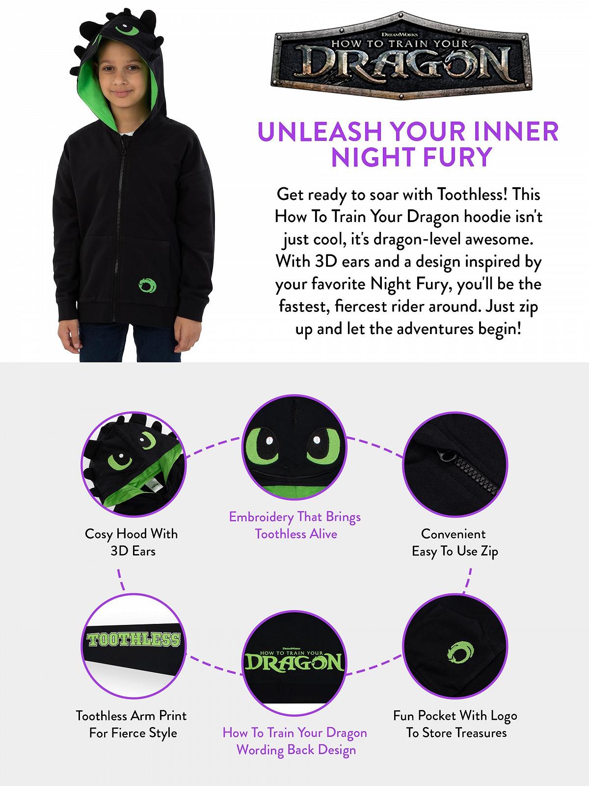 Худі How To Train Your Dragon Toothless для хлопчиків, дитячий дракон, фото №6