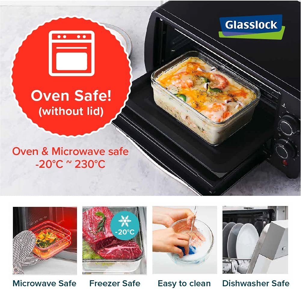 Контейнер для продуктів Glasslock GL 1420 Прямокутний Зелений 40.2 x 30.8 x 18.5 см, фото №5
