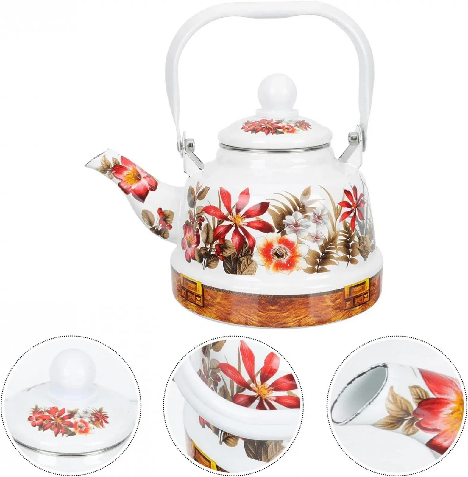 Чайник Емальований Різнокольоровий Квітковий для Плити для Гарячої Води, фото №9 Чайник Емальований Різнокольоровий Квітковий для Плити для Гарячої Води, фото №9