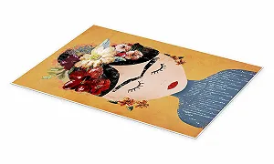 Постер Treechild Фрида Кало с венком из цветов 70 x 100 см synthetic.ua - Фото 1