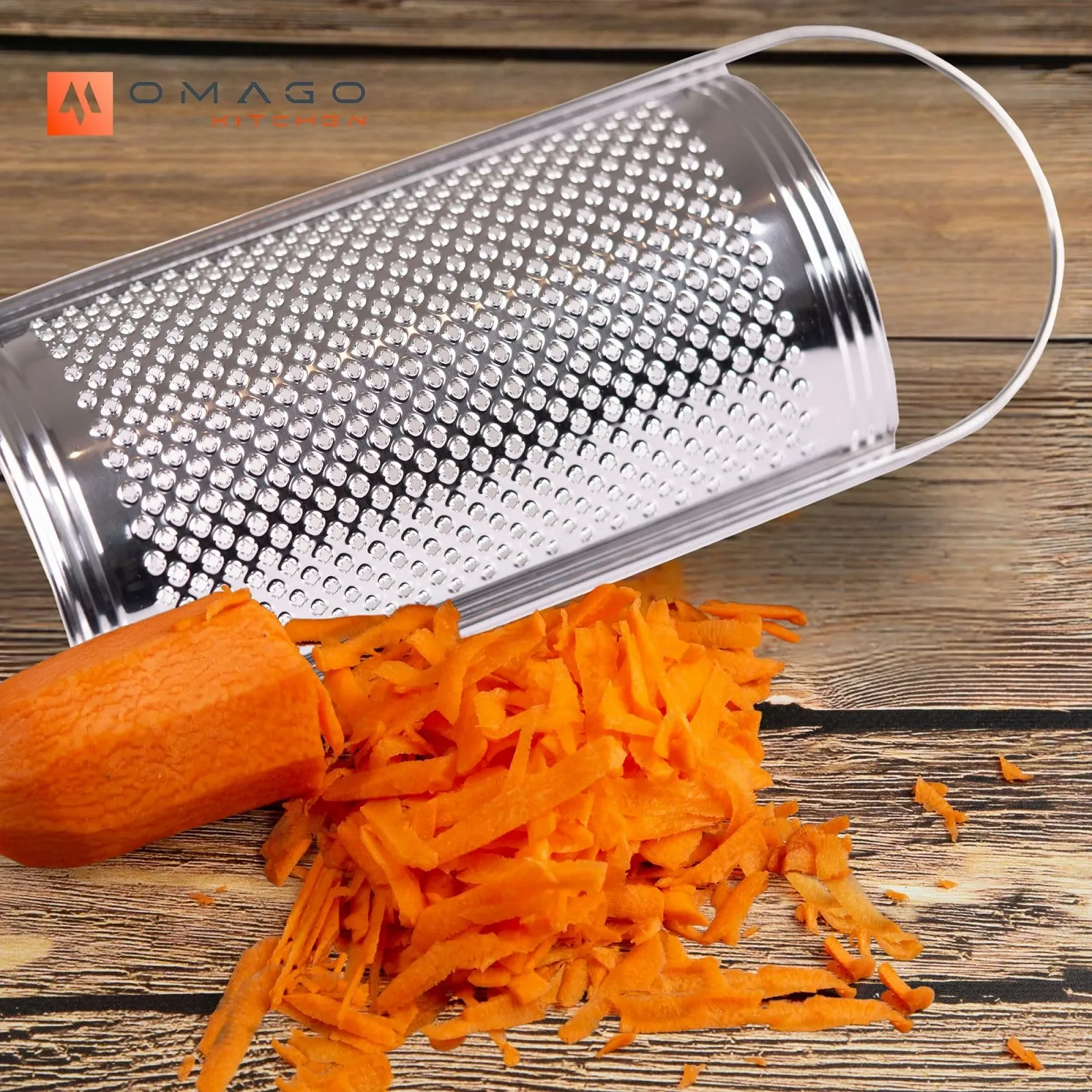 Терка OMAGO Півкругла кухонна Сталева для овочів, сиру, картоплі, фото №2