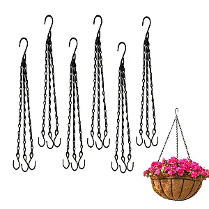 Подвесная цепь 6 штук 40 см с S-образным крючком Черная - Фото 1