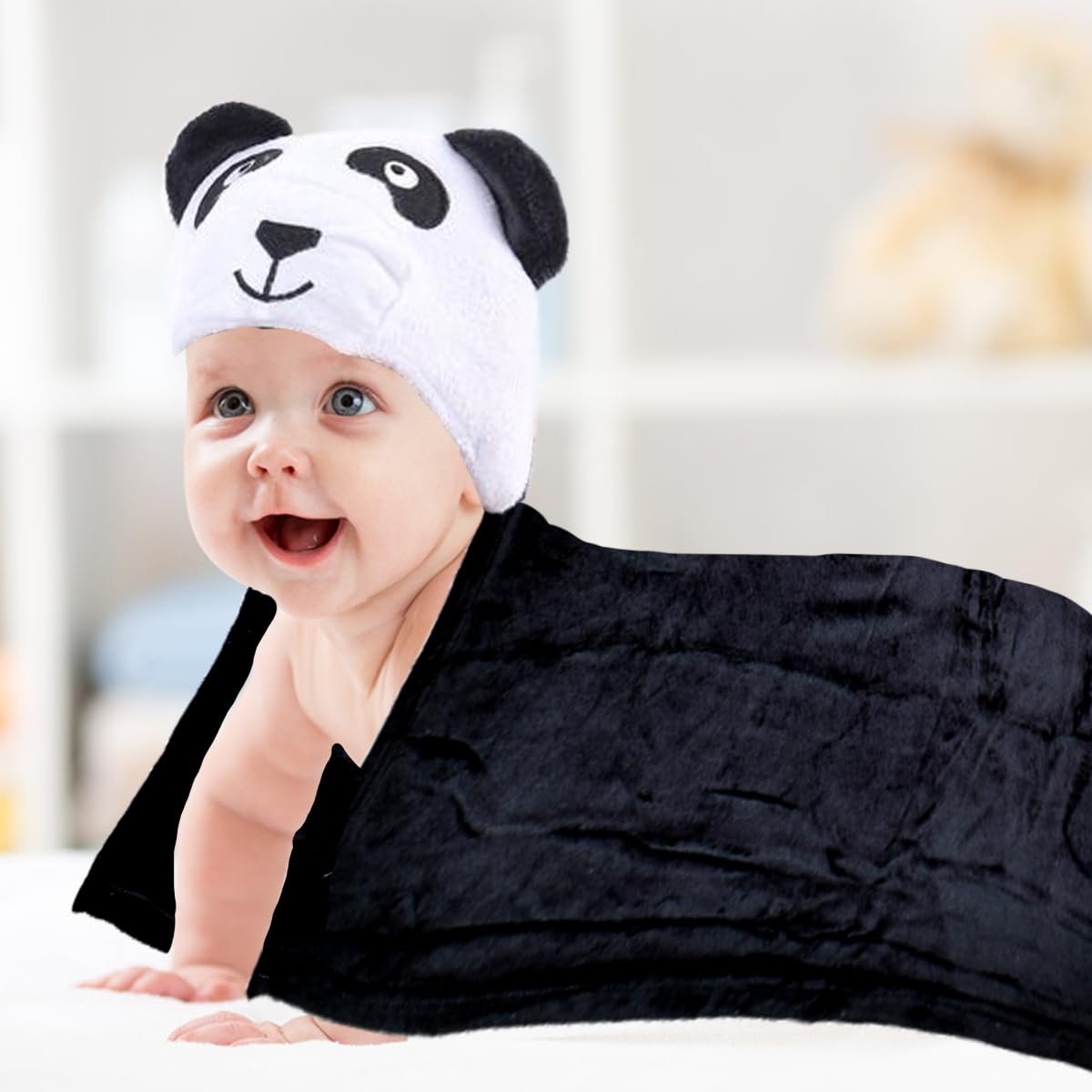 Пончо для ванны Panda MPQDFG Детское мягкое и впитывающее полотенце с капюшоном, 100 x 70 см, разноцветное, фото №6