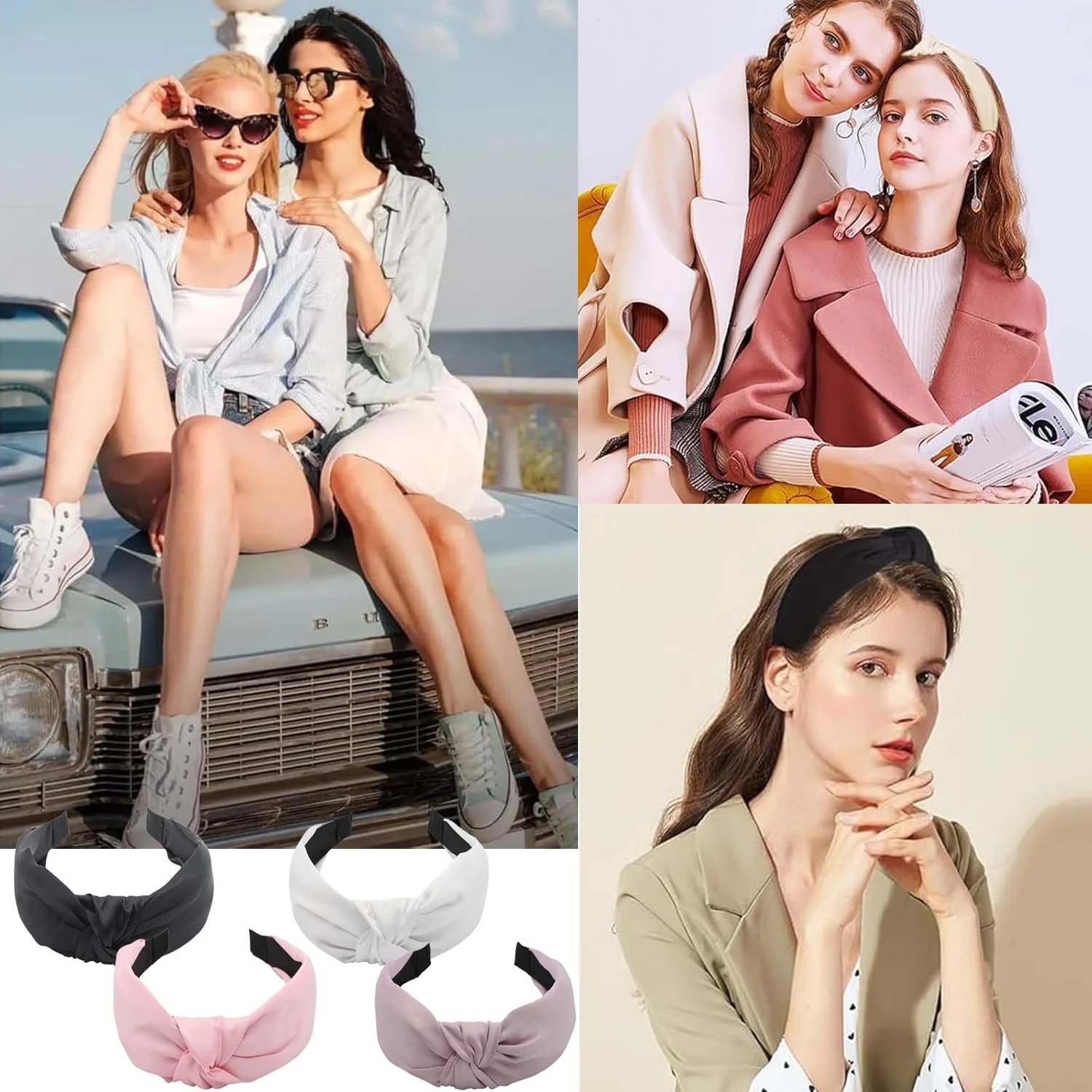 Обруч Knotted Alice для жінок і дівчат, набір 4 шт, фото №5