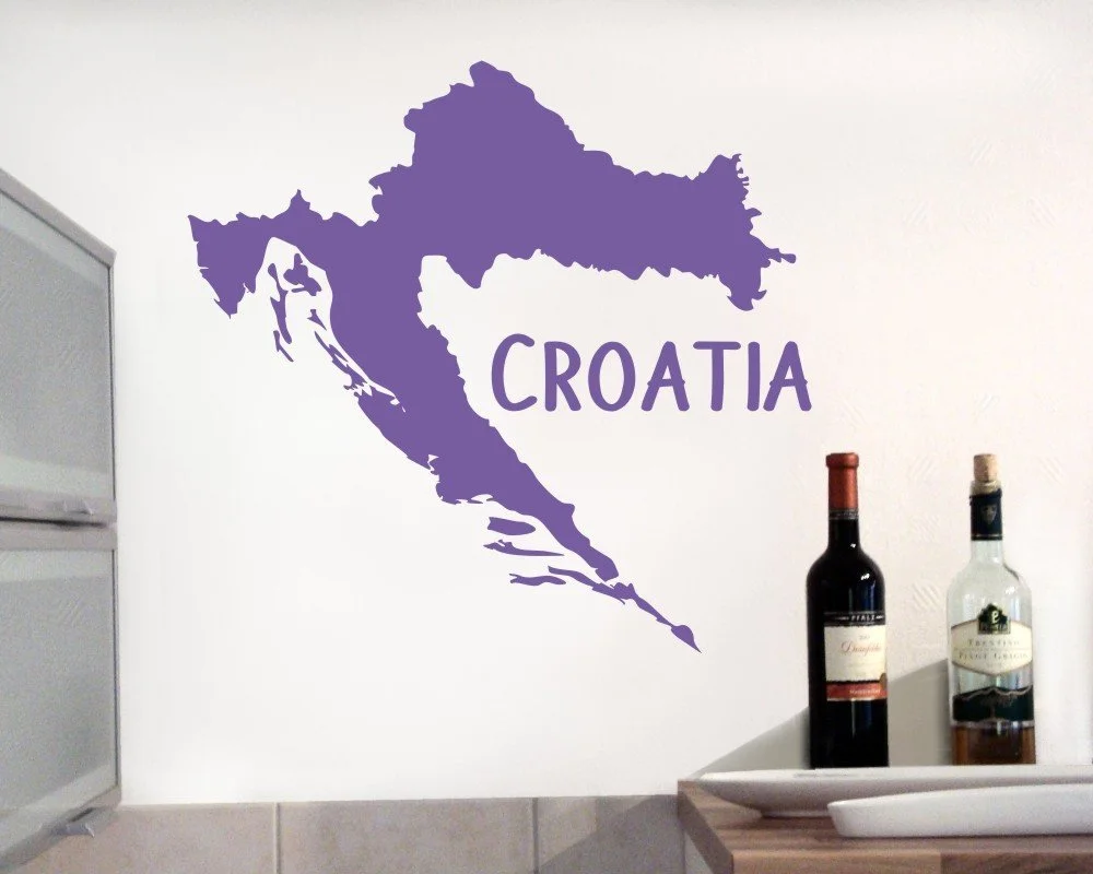 Наклейка на стену Samunshi Croatia 60 x 57 см Black, фото №5