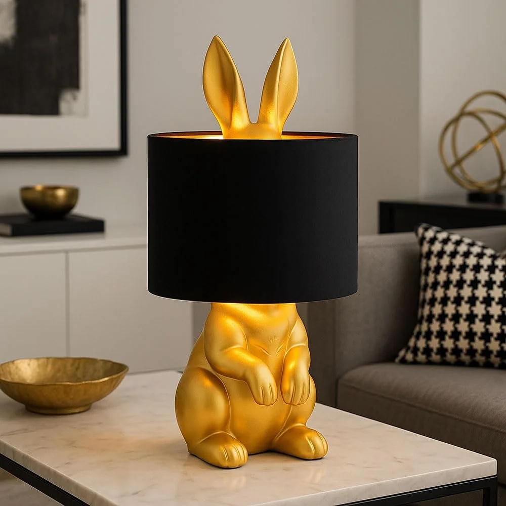 Настольная лампа GLOBO LIGHTING Rabbit Design 1x E27 18 x 41 см Золотой, фото №3