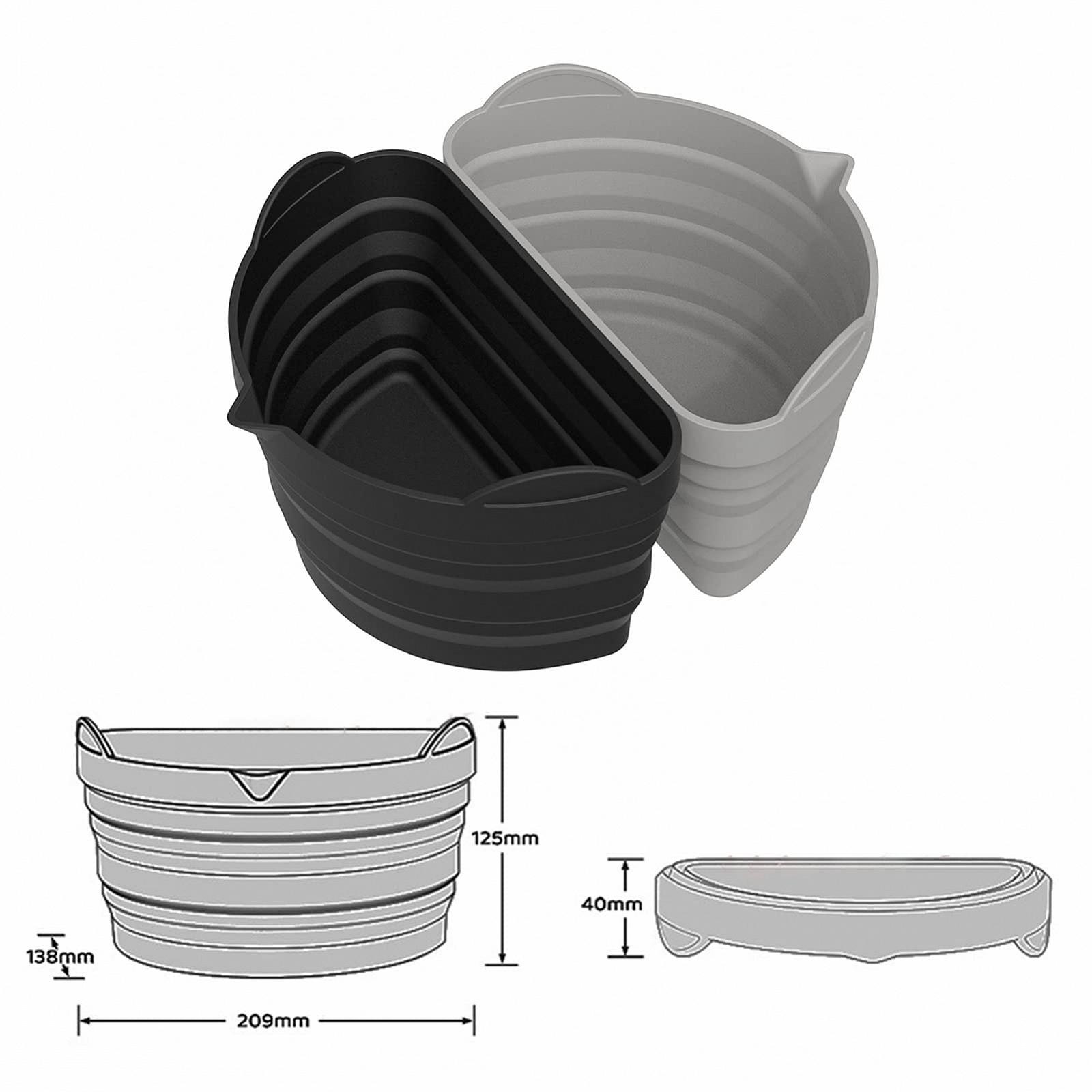 Вкладыши для медленноварки Pack 3-8 Quart Liner Силикон многоразовые вкладыши для кастрюль складной вкладыш черный и серый, фото №4