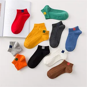 Носки Женские Короткие Спортивные 6 пар Желтый, черный, серый, коричневый, синий, зеленый synthetic.ua - Фото 1