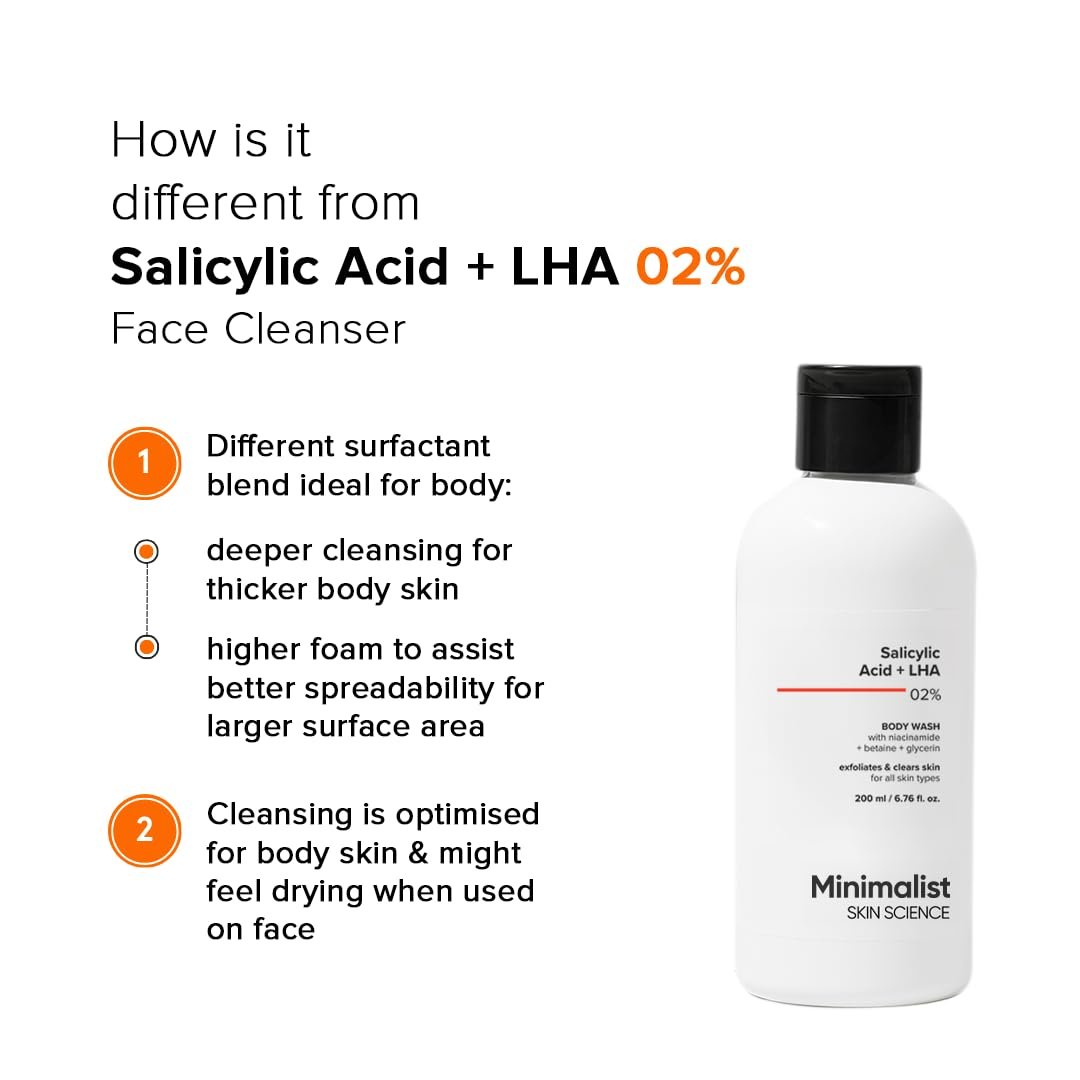 Гель для вмивання тіла Minimalist Salicylic Acid + LHA 02%, фото №6 Гель для вмивання тіла Minimalist Salicylic Acid + LHA 02%, фото №6