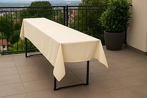 Скатертина Hans-Textil-Shop Beer Table поліестер легкий догляд не потребує прасування Cream 120 x 270 см synthetic.ua - Фото 1