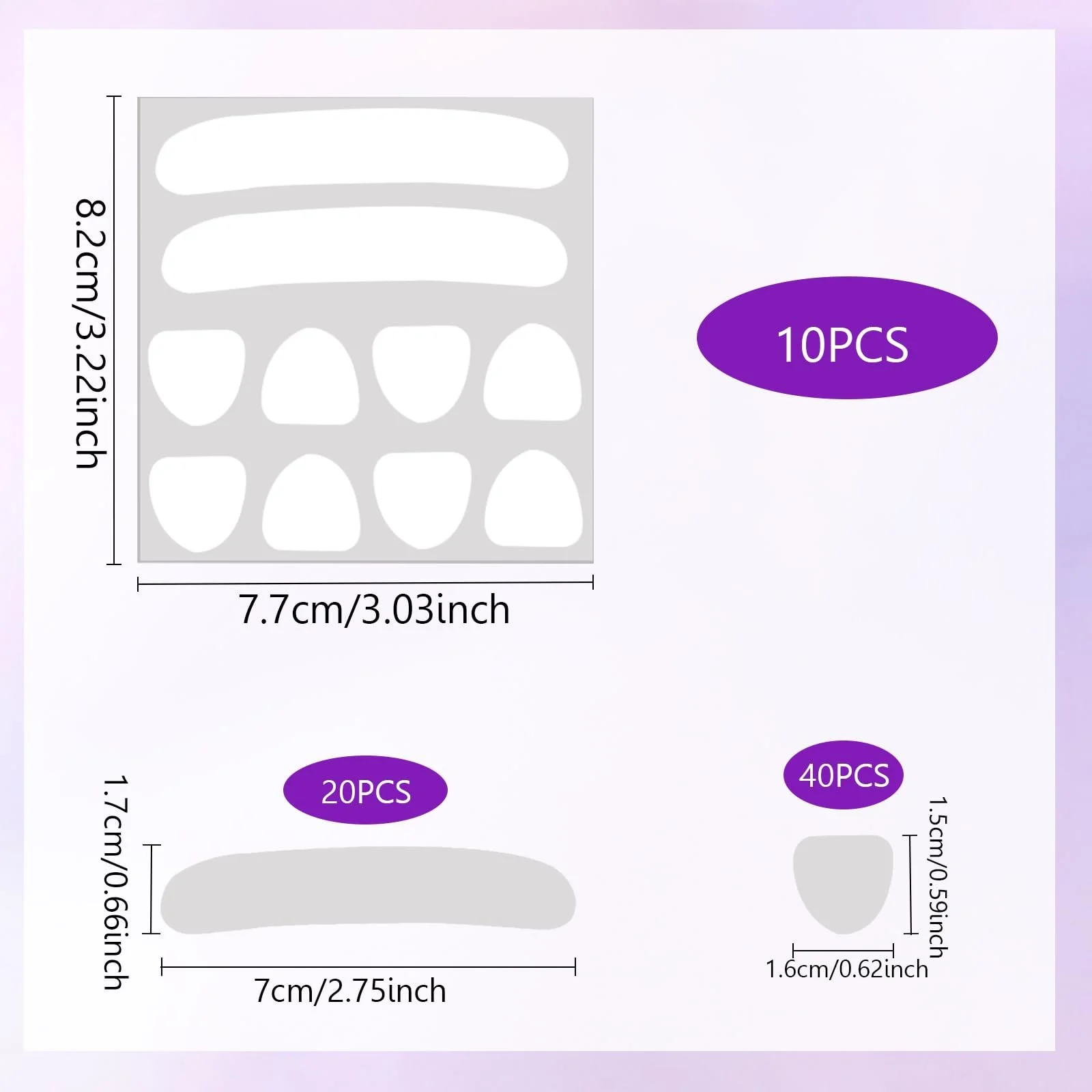 Патчі для обличчя проти зморшок (100 шт.) Прозорі смужки для видалення зморшок, фото №2