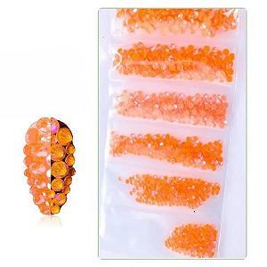 Стразы SS3-SS12 1440 штук 3D, без HotFix, плоская задняя часть, стекло, Pixie-нейл-арт, прозрачный кристалл AB, блестящие аксессуары для маникюра, оранжевый MI - Фото 1