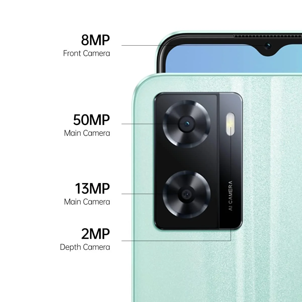Смартфон Oppo A57 4/64GB Dual SIM Зелений, фото №2 Смартфон Oppo A57 4/64GB Dual SIM Зелений, фото №2