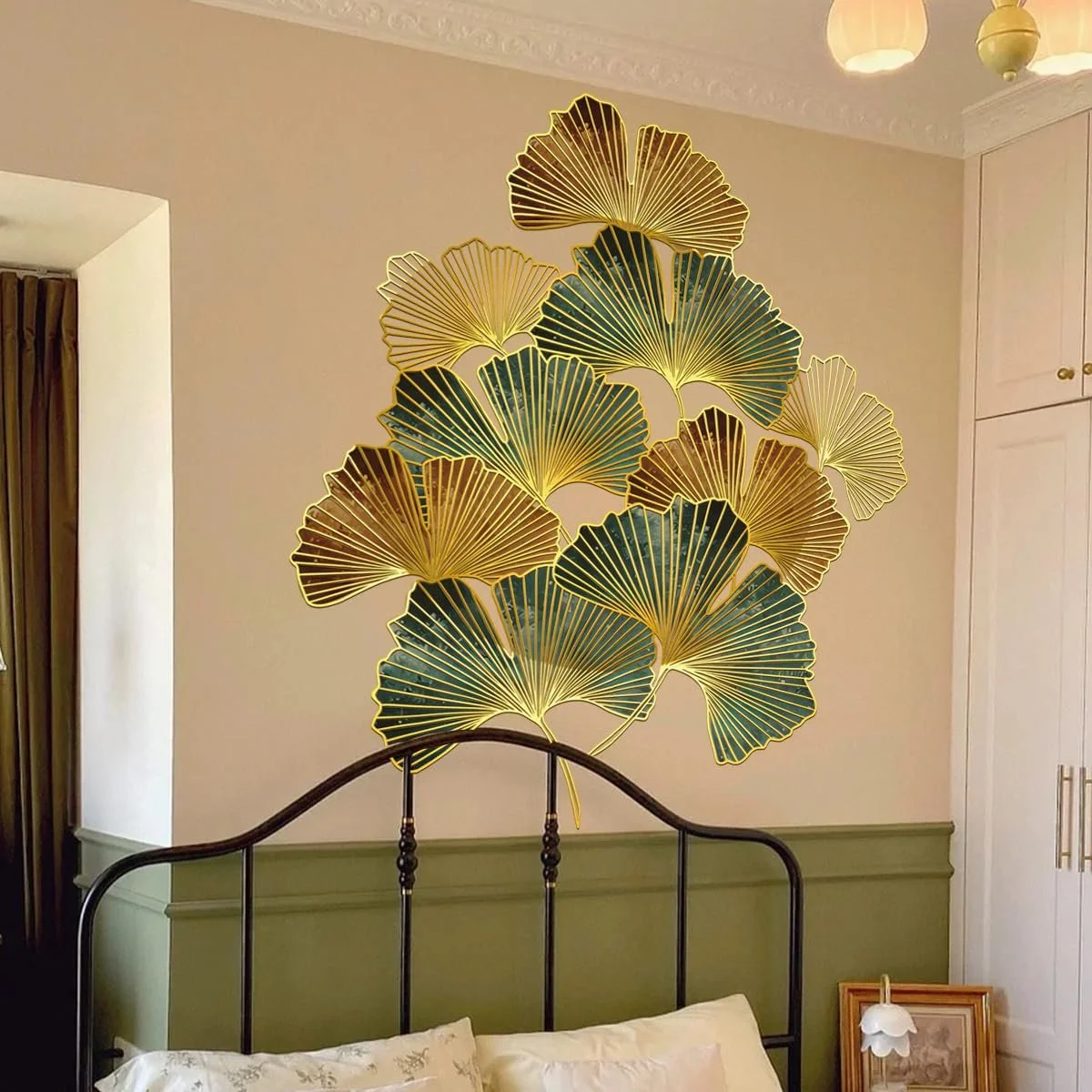 Наклейка на стіну WandSticker4U XL Ginkgo Leaves 73 x 87 см золота коричнева зелена, фото №4 Наклейка на стіну WandSticker4U XL Ginkgo Leaves 73 x 87 см золота коричнева зелена, фото №4