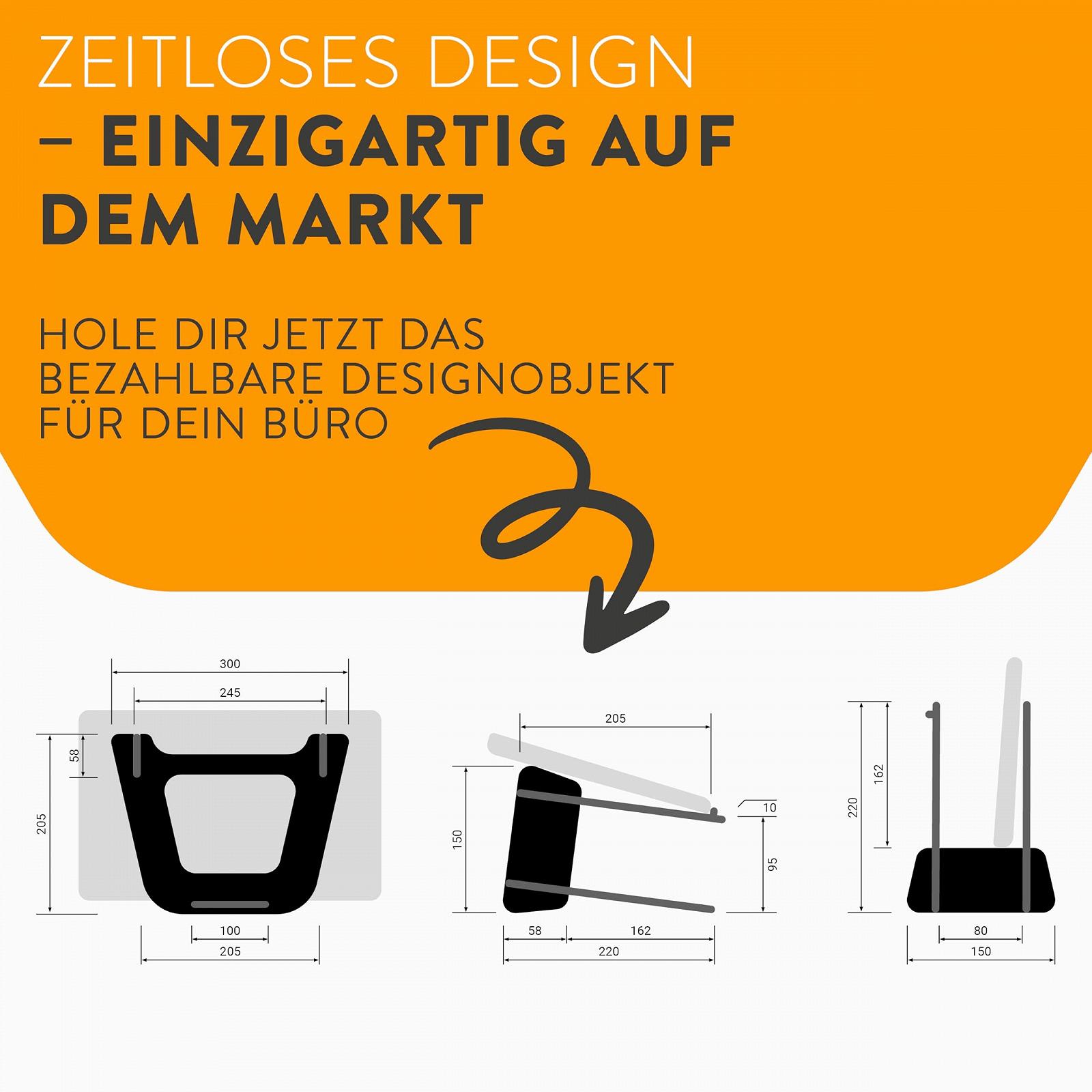 Подставка для ноутбука Wood Hydesk boho office Multistand - приподнятая для ноутбука/MacBook, подставка для стола или кровати, подставка для планшета, портативная, быстрая сборка, черная, фото №7