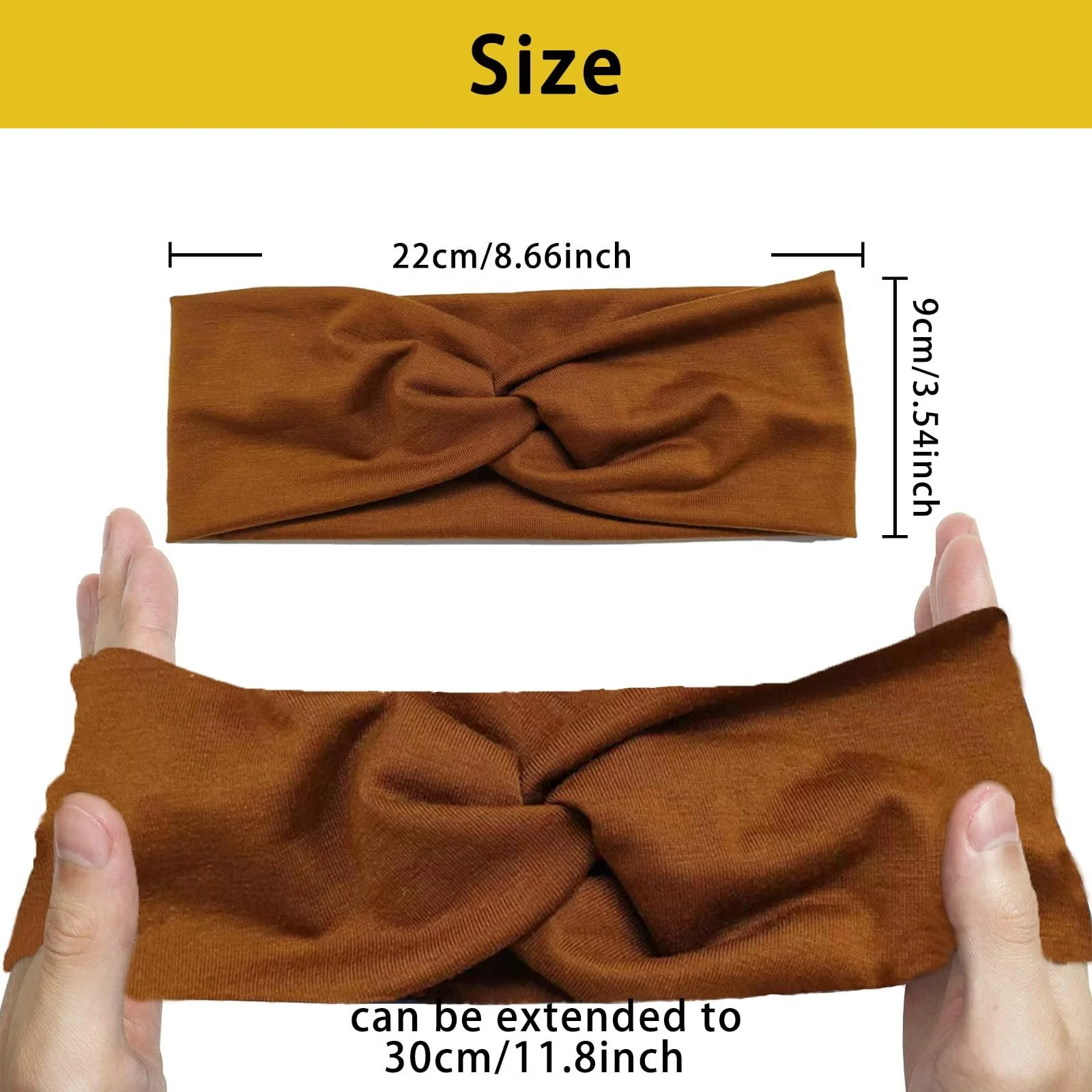 Пов'язка на голову Широка еластична для йоги та спорту Вінтажний стиль, фото №2