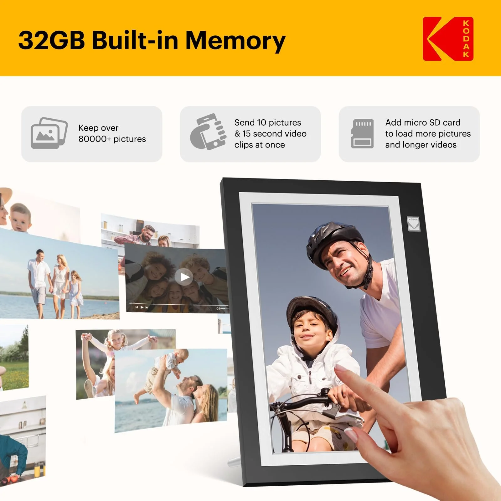 Цифровая фоторамка Kodak 11.6 дюйма HD 1366 x 768 Touchscreen 32 GB, фото №3