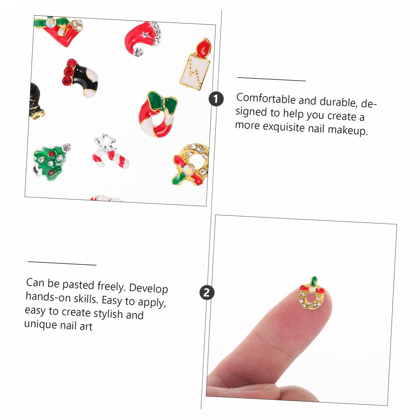 Украшения для ногтей Тип Рождественские ABOOFAN Стразы для украшения ногтей для праздничного маникюра и рождественских вечеринок, фото №9
