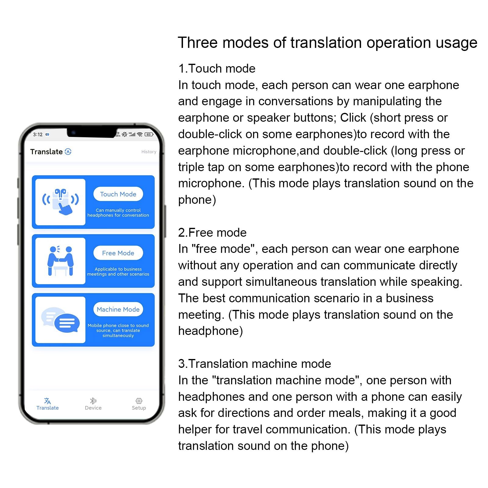 Навушники-перекладачі KI AI, в реальному часі, фото №9