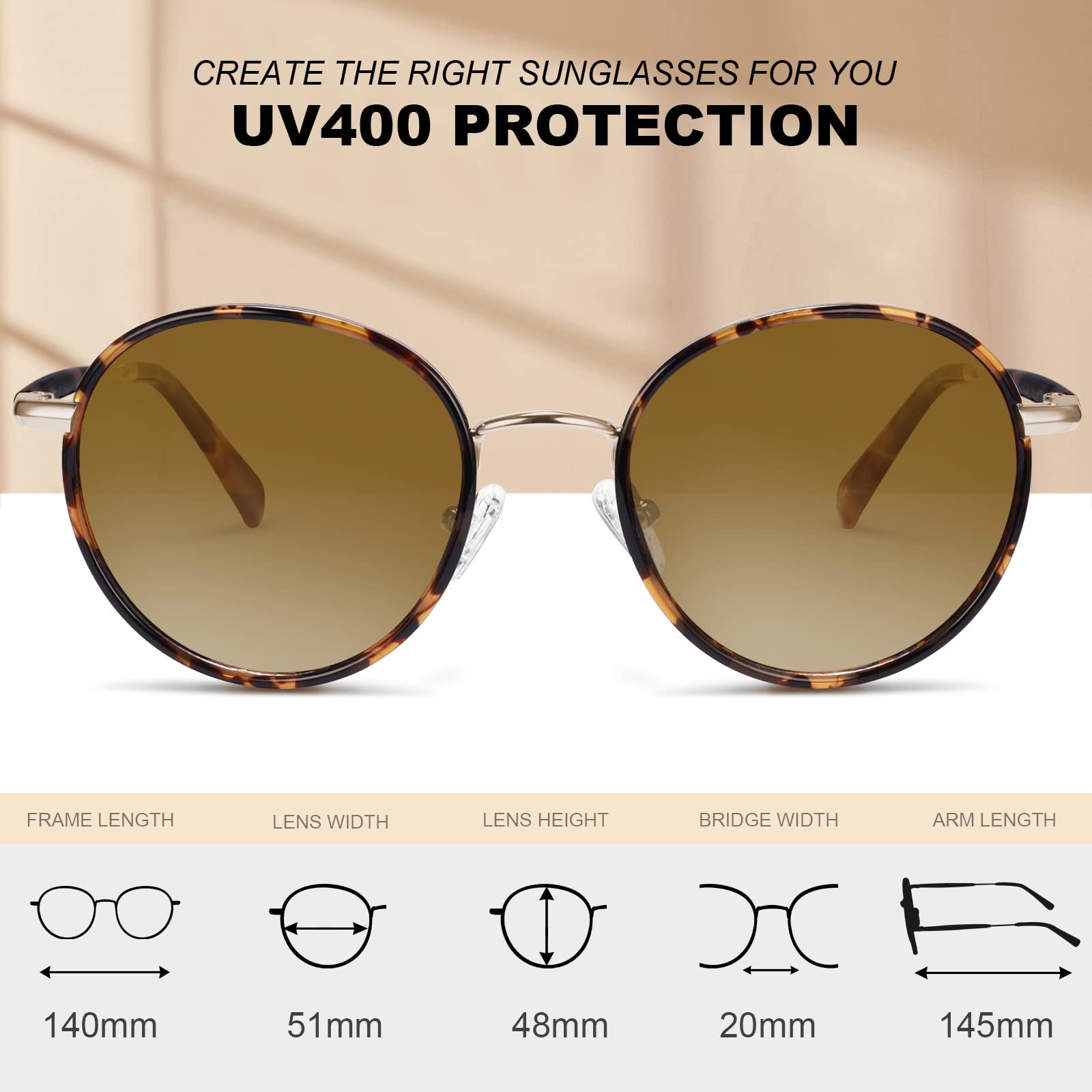 Поляризованные солнцезащитные очки Carfia для женщин, круглые ретро очки UV400, для отдыха, вождения, гольфа, фото №5