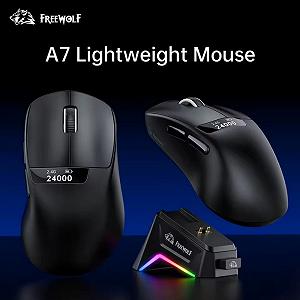 Миша FreeWolf A7 Black 24000DPI PAM3311 із зарядною базою та екраном - Фото 1