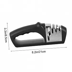 Точило для ножів та ножиць ручна 4-ступінчаста ергономічна рукоятка synthetic.ua - Фото 1