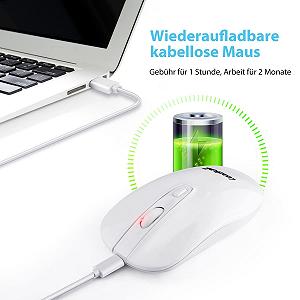 Мышь LeadsaiL Беспроводная Перезаряжаемая 2.4 GHz Эргономичная Тихая Кнопка включения/выключения 2400 DPI 5 Регулируемая synthetic.ua - Фото 1