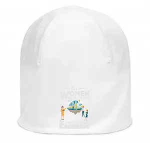 хлопковая эластичная шапка Atspauda All Women are Created Equal Then A Few Become Engineers Unisex - Белая, Белый, One Size, Белый - Фото 1