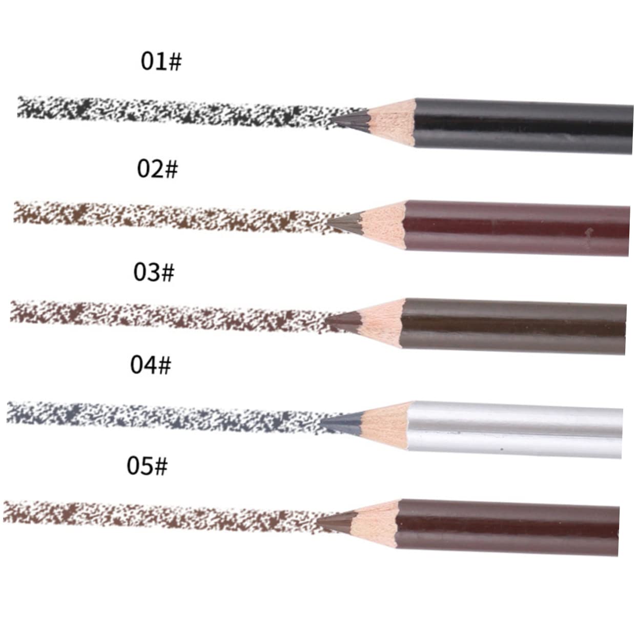 Набір MERRYHAPY 6 штук Олівці для брів Леопард Олівець для очей Кольорові Олівці Палетка Пензель для олівців для брів Бамбук Коричневий, фото №2