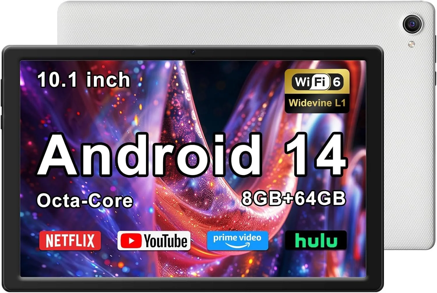 Планшет Whitedeer C10 10.1" 3+5/64ГБ 8 ядер Android 14 5000 мАг Чорно - Білий, фото №1