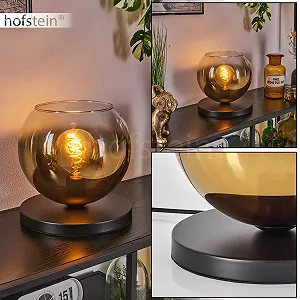 Настільна лампа Koyoto Метал/Скло 25 см E27 Чорний/Золотий/Прозорий synthetic.ua - Фото 1