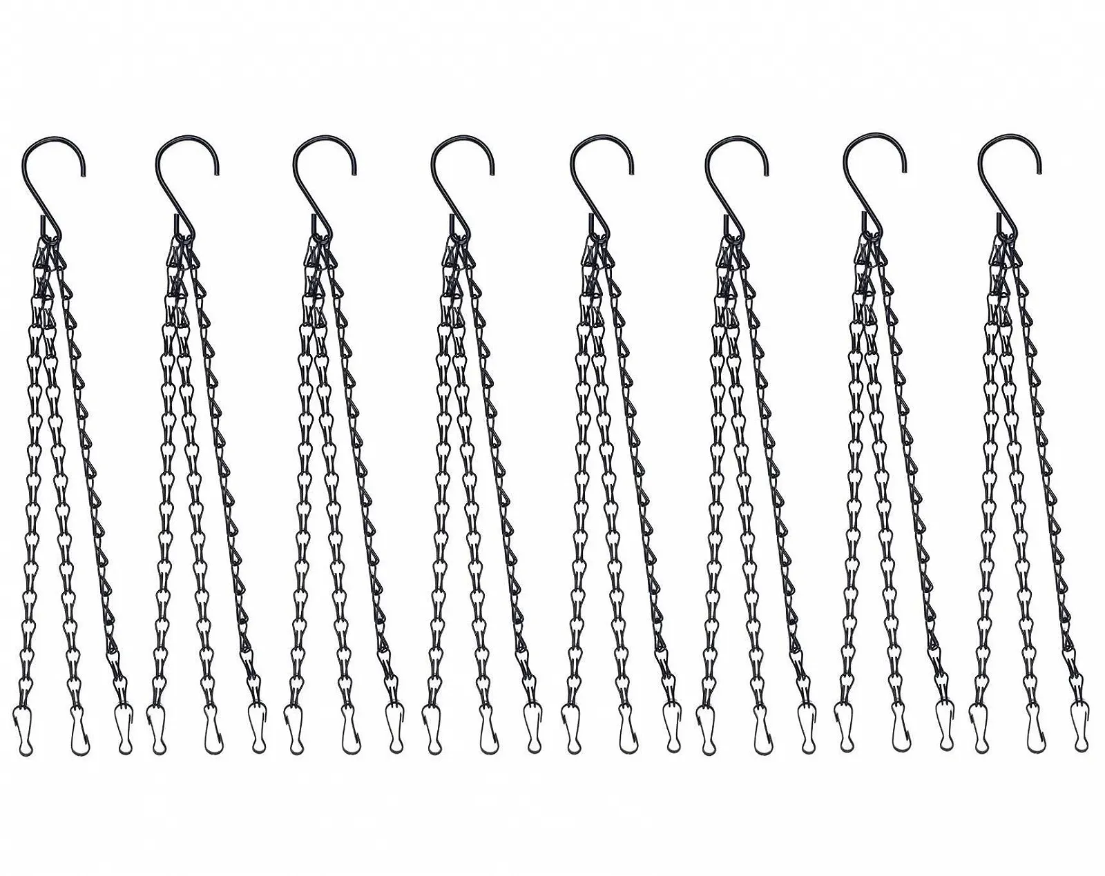 Ланцюги для кашпо KAHEIGN Набір з 8 шт. 40 см Метал Чорний, фото №1 Ланцюги для кашпо KAHEIGN Набір з 8 шт. 40 см Метал Чорний, фото №1