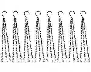 Цепи для кашпо KAHEIGN Набор из 8 шт. 40 см Металл Черный - Фото 1