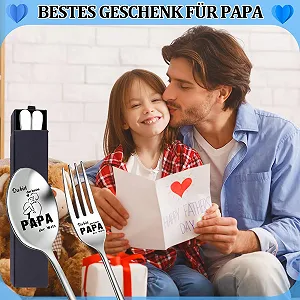 Ложка & Виделка З гравіюванням Du Bist Der Beste Papa Der Welt synthetic.ua - Фото 1