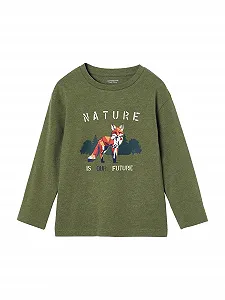 Рубашка с принтом лисы Vertbaudet для мальчиков - Фото 1