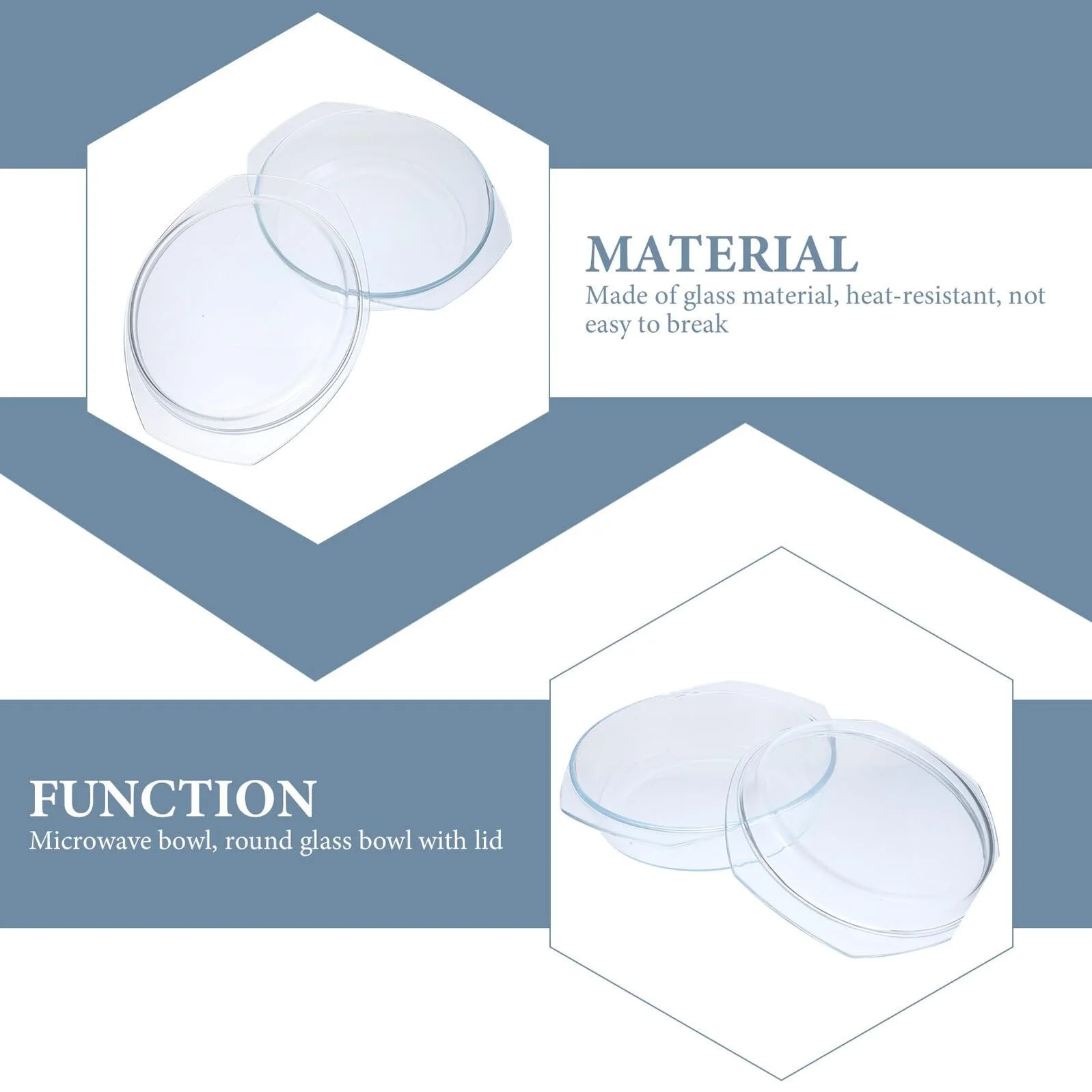 Форма для запікання скляна кругла з плоскою кришкою жаростійка, фото №9