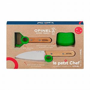 Набор кухонных ножей Opinel Le Petit Chef 3 предм. дерево, зеленый - Фото 1